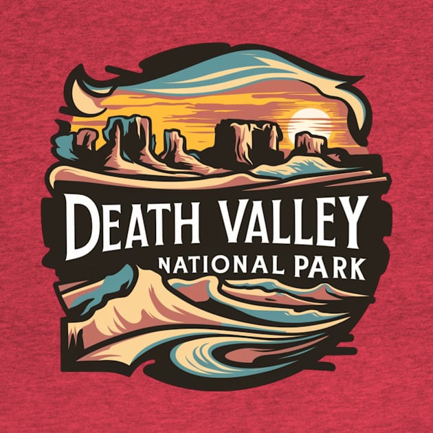 Death Valley National Park Magical Sunset Emblem by Perspektiva